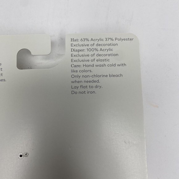 Cloud Island Baby Fox Hat and Diaper Cover Set in Beige/White, 0+ Months New - Picture 5 of 7